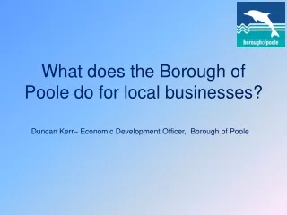 What does the Borough of Poole do for local businesses?