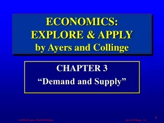 ECONOMICS:  EXPLORE &amp; APPLY by Ayers and Collinge