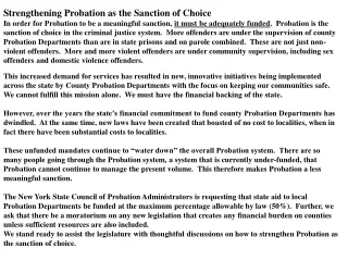 Strengthening Probation as the Sanction of Choice