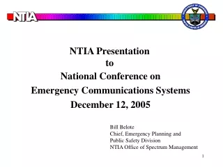 NTIA Presentation to