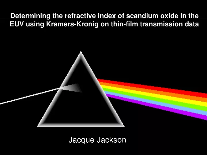 determining the refractive index of scandium