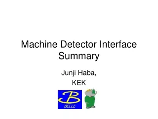 Machine Detector Interface Summary