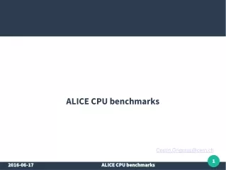 ALICE CPU benchmarks