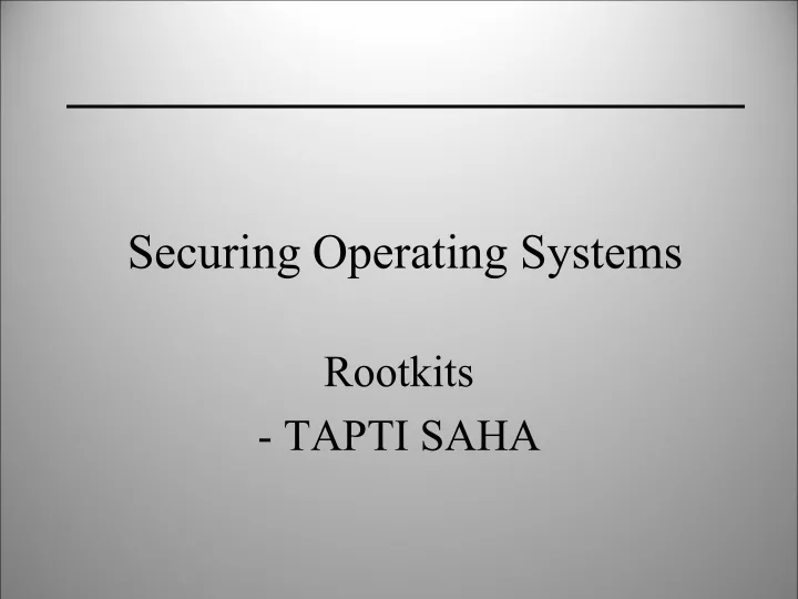 securing operating systems