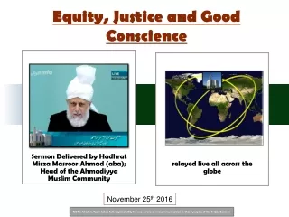 Equity, Justice and Good Conscience
