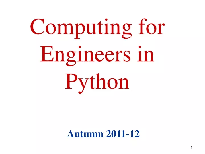 computing for engineers in python