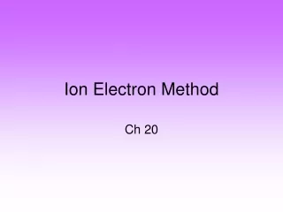 Ion Electron Method