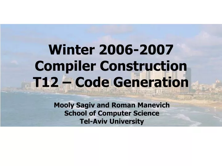 winter 2006 2007 compiler construction t12 code