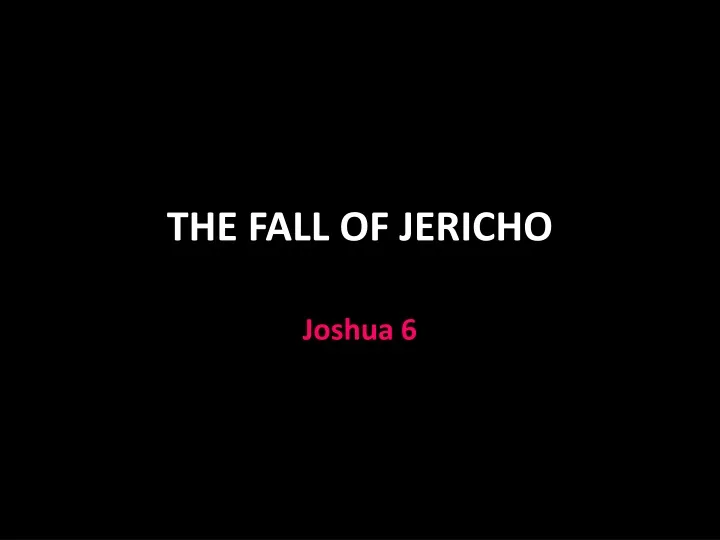 the fall of jericho