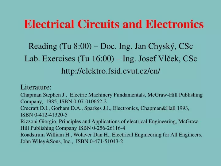 electrical circuits and electronics