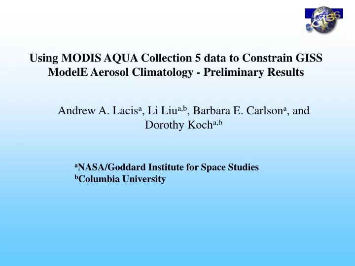 using modis aqua collection 5 data to constrain