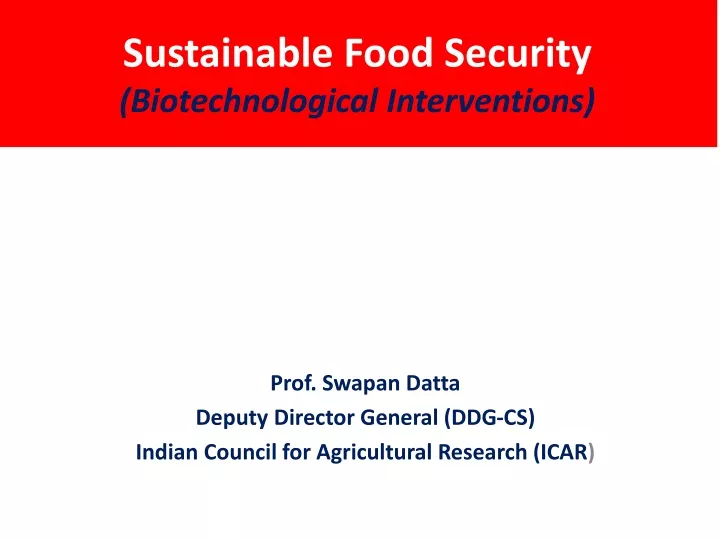 sustainable food security biotechnological interventions