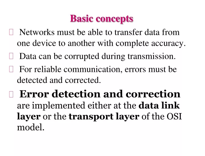 basic concepts networks must be able to transfer