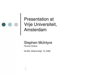 Presentation at Vrije Universiteit,  Amsterdam