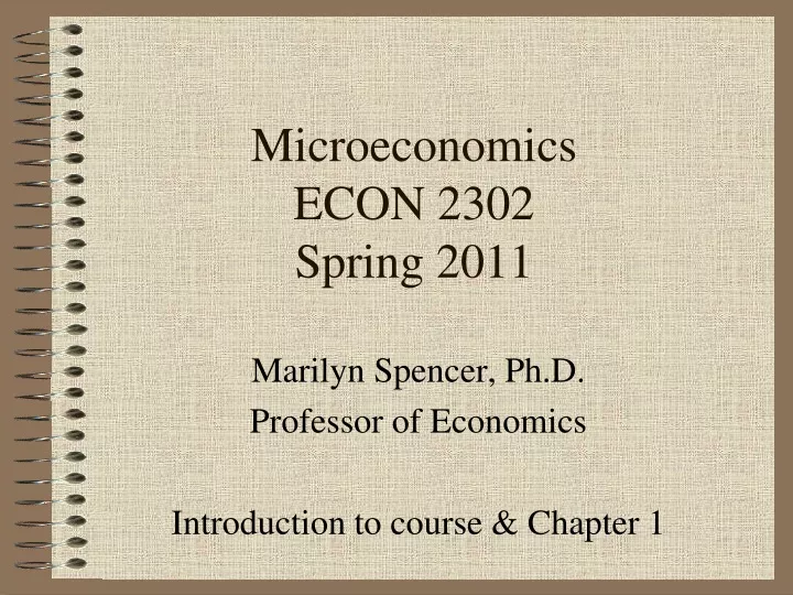 microeconomics econ 2302 spring 2011