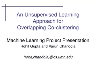 An Unsupervised Learning Approach for  Overlapping Co-clustering