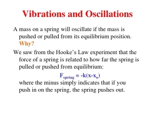 Vibrations and Oscillations