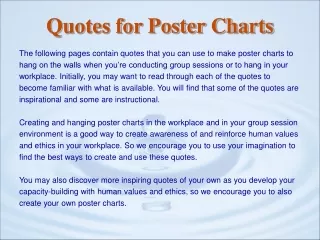 Quotes for Poster Charts