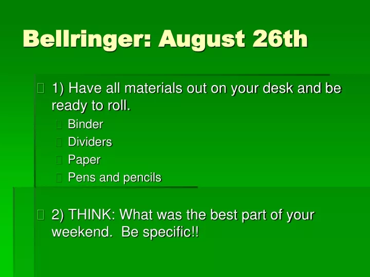 bellringer august 26th