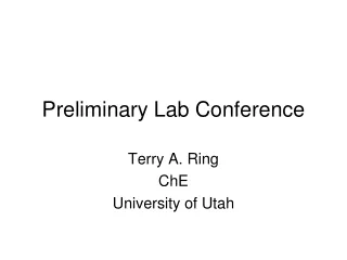Preliminary Lab Conference