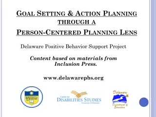 Goal Setting &amp; Action Planning through a  Person-Centered Planning Lens
