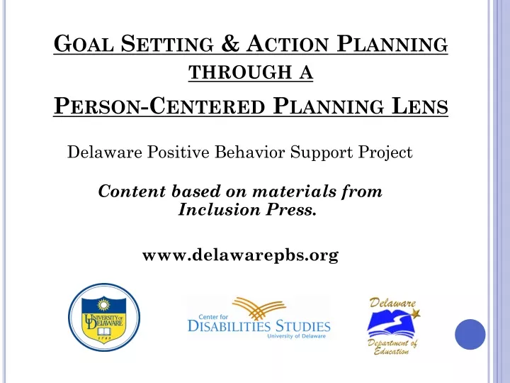 goal setting action planning through a person centered planning lens