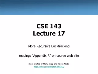 CSE 143 Lecture 17