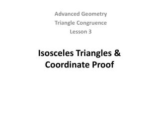 Isosceles Triangles &amp; Coordinate Proof