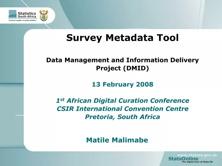 survey metadata tool data management