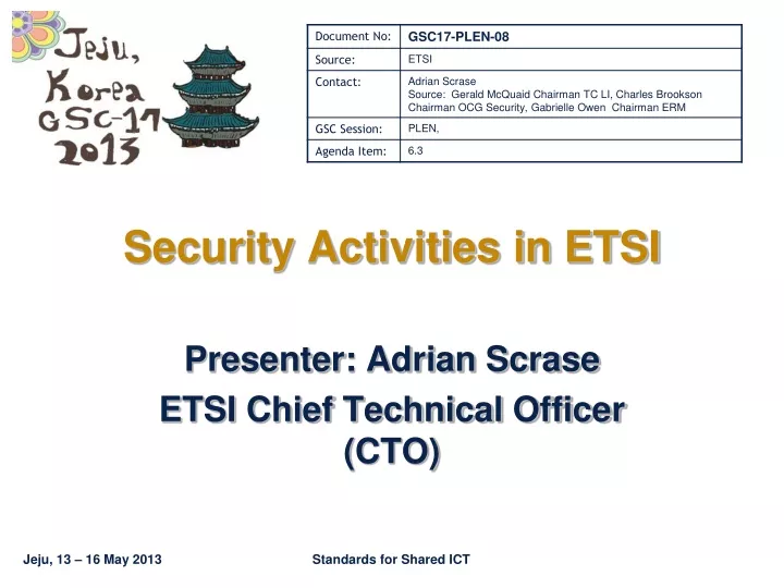 security activities in etsi
