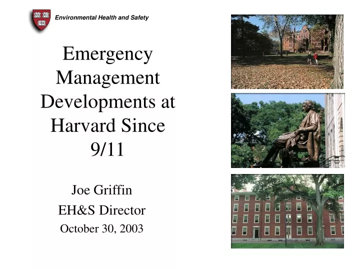 emergency management developments at harvard since 9 11