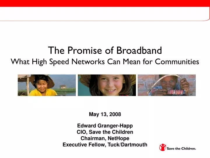 the promise of broadband what high speed networks can mean for communities