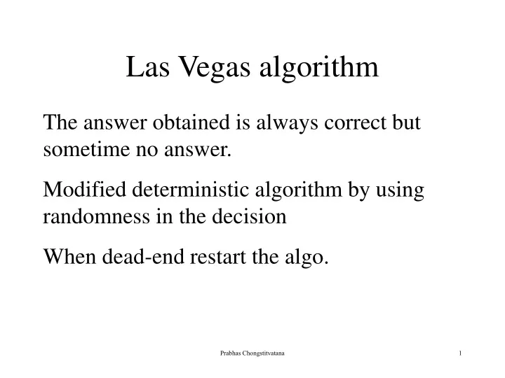 las vegas algorithm