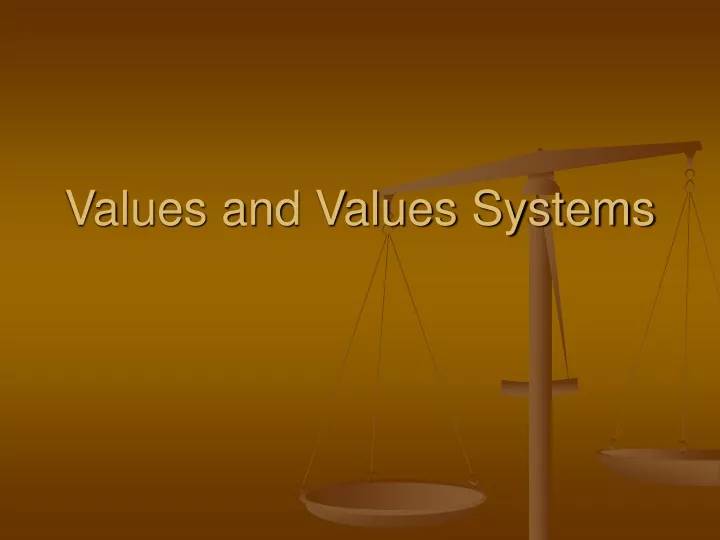 values and values systems