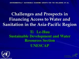 Challenges and Prospects in Financing Access to Water and Sanitation in the Asia-Pacific Region
