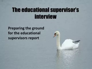 The educational supervisor’s interview
