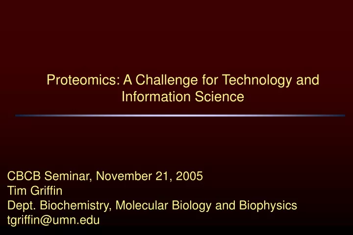 proteomics a challenge for technology