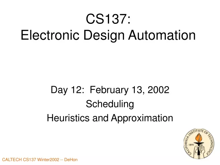 cs137 electronic design automation