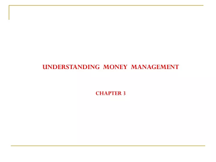 understanding money management chapter 3