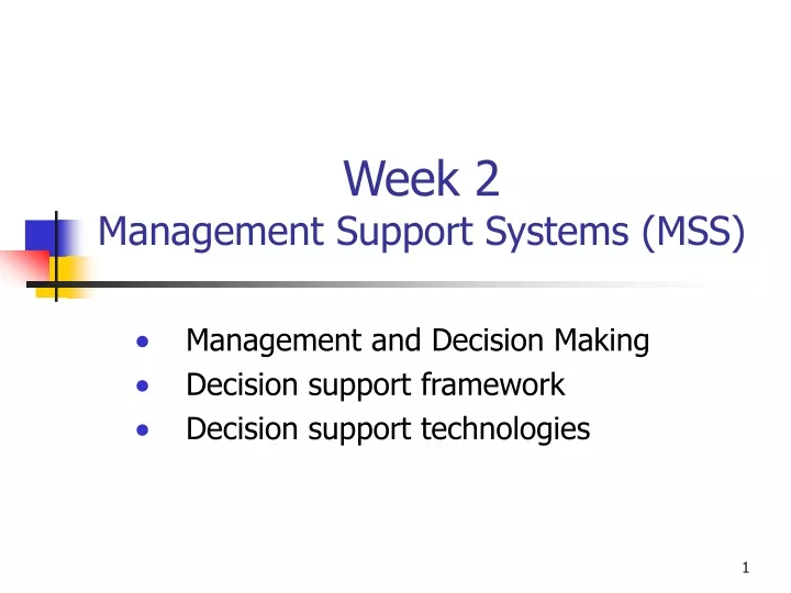 week 2 management support systems mss