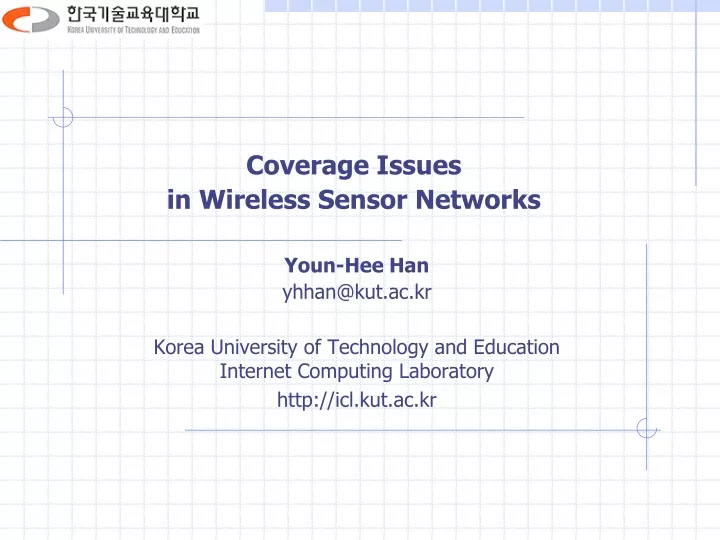 coverage issues in wireless sensor networks