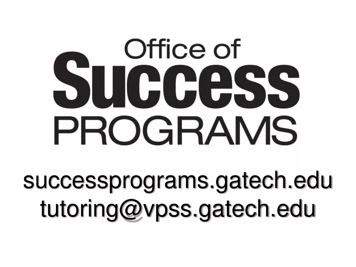successprograms gatech edu tutoring@vpss gatech