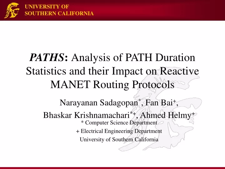 paths analysis of path duration statistics and their impact on reactive manet routing protocols