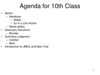 Agenda for 10th Class