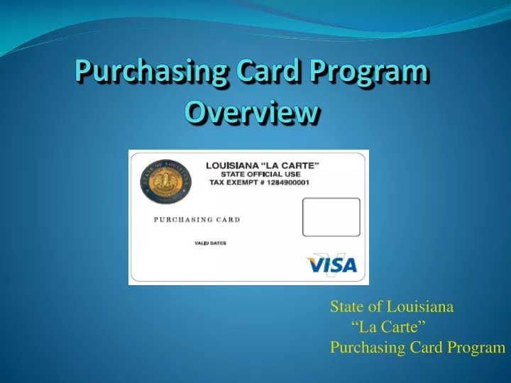 purchasing card program overview