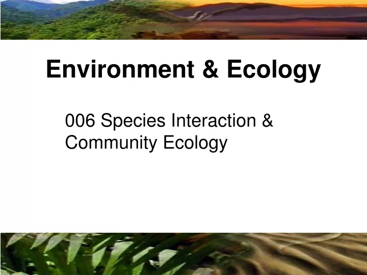 environment ecology