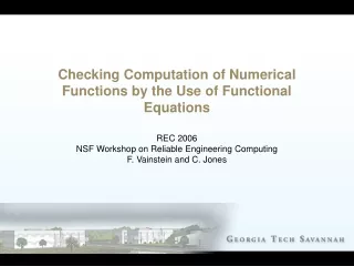 Checking Computation of Numerical Functions by the Use of Functional Equations