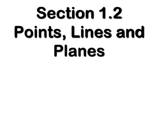 Section 1.2  Points , Lines and Planes