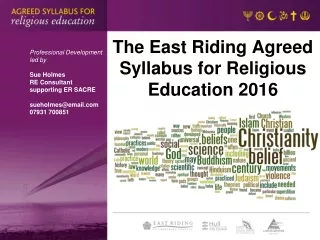 The East Riding Agreed Syllabus for Religious Education 2016