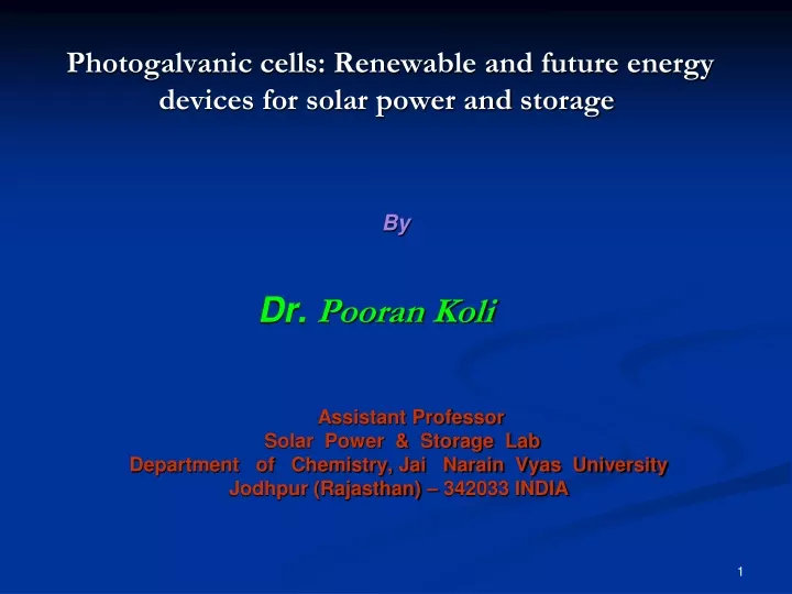 photogalvanic cells renewable and future energy
